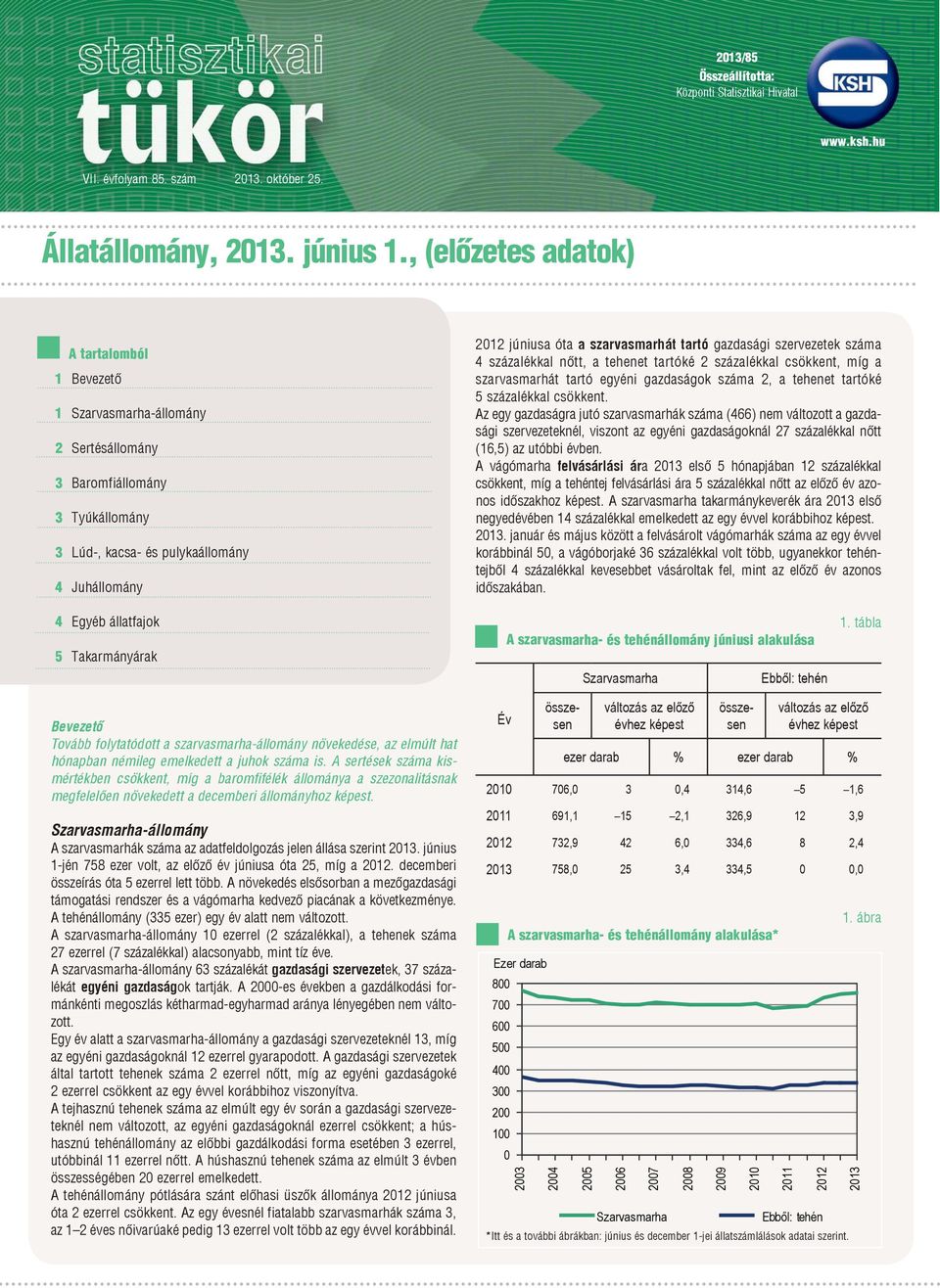 Állatállomány, június 1., (előzetes adatok) - PDF Ingyenes letöltés