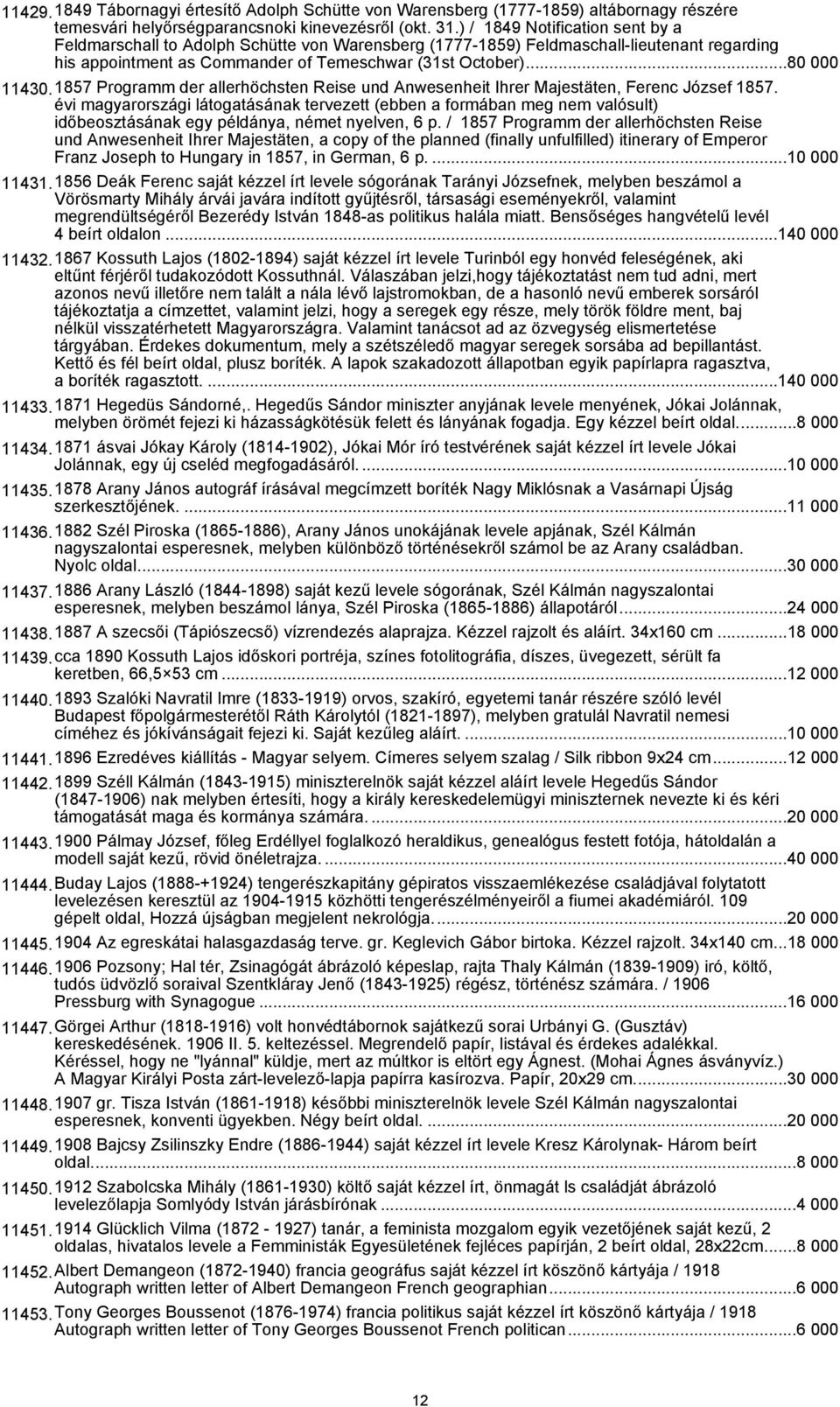 1857 Programm der allerhöchsten Reise und Anwesenheit Ihrer Majestäten, Ferenc József 1857.