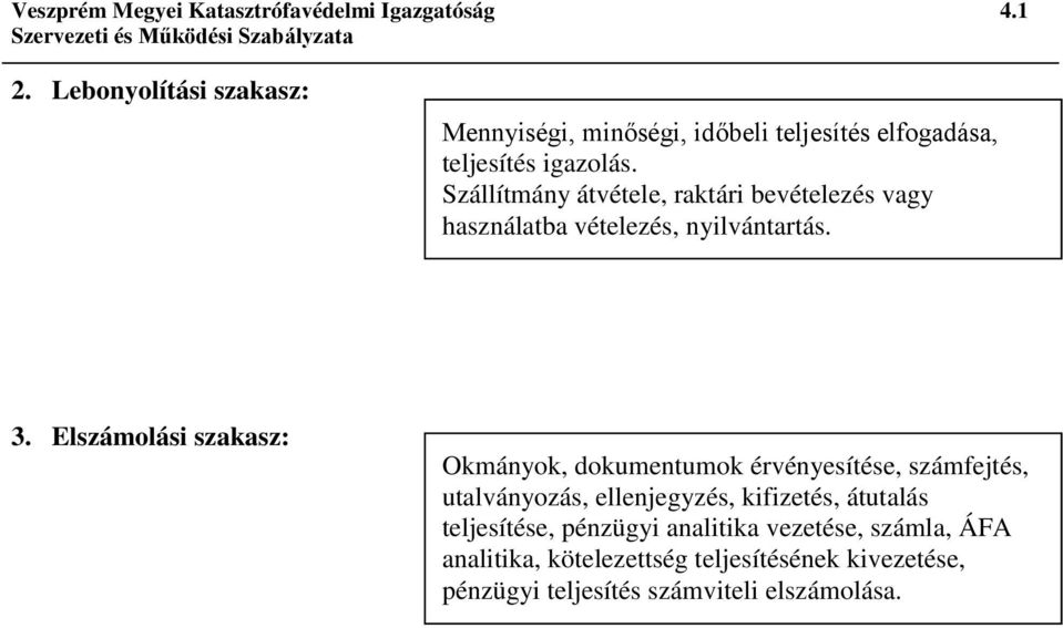 Szállítmány átvétele, raktári bevételezés vagy használatba vételezés, nyilvántartás. 3.