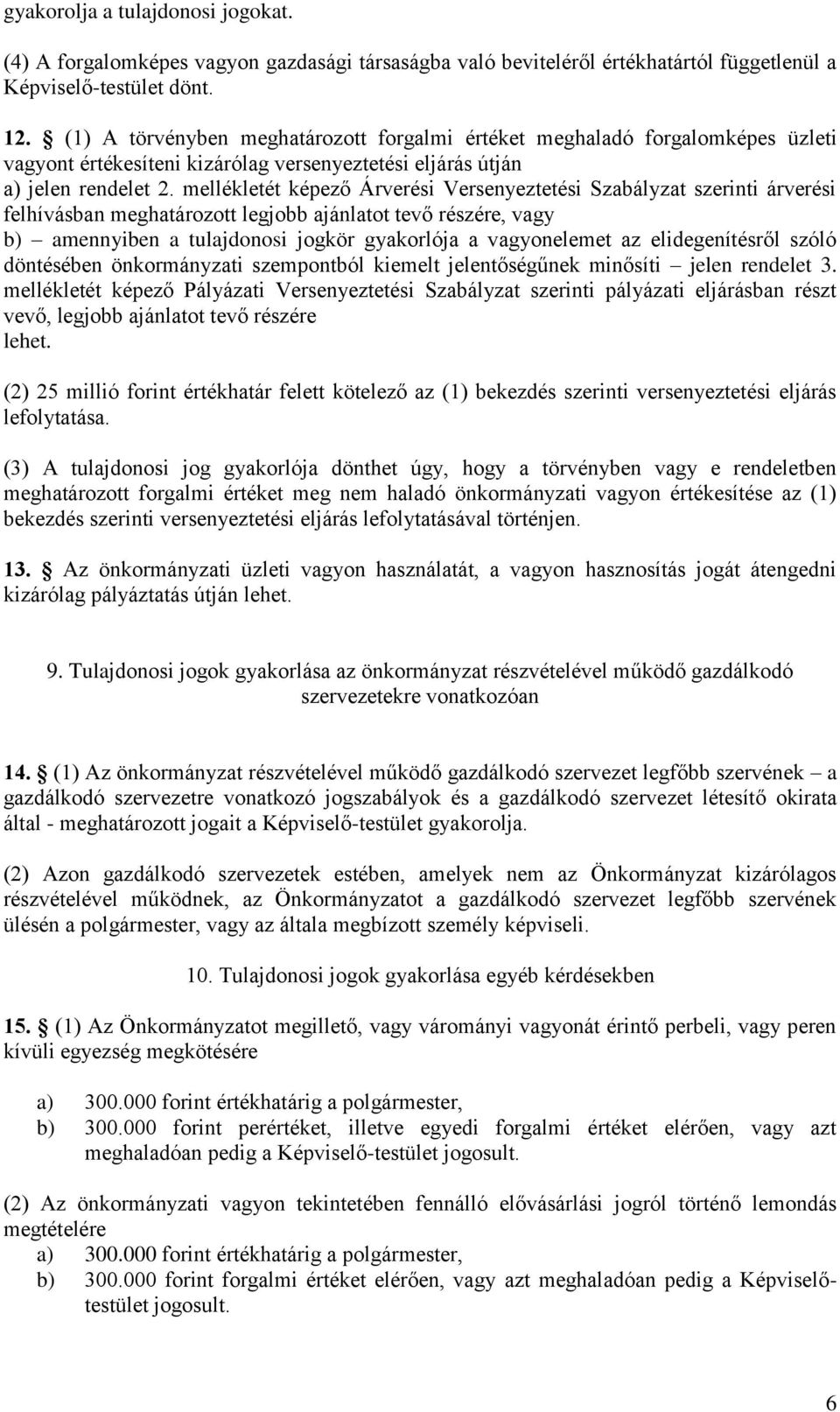 mellékletét képező Árverési Versenyeztetési Szabályzat szerinti árverési felhívásban meghatározott legjobb ajánlatot tevő részére, vagy b) amennyiben a tulajdonosi jogkör gyakorlója a vagyonelemet az