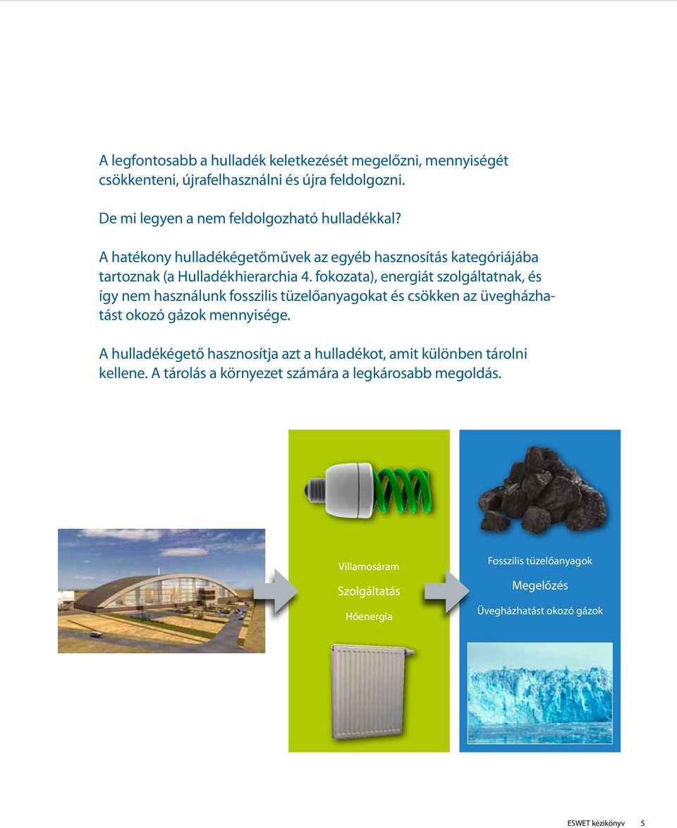 fokozata), energiát szolgáltatnak, és így nem használunk fosszilis tüzelőanyagokat és csökken az üvegházhatást okozó gázok mennyisége.