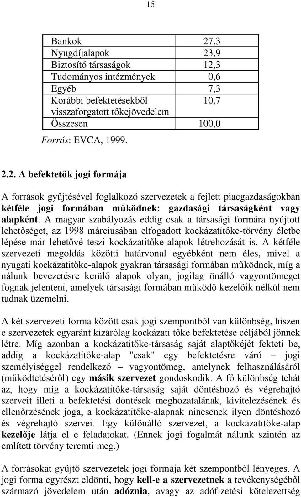 A kétféle szervezeti megoldás közötti határvonal egyébként nem éles, mivel a nyugati kockázatitőke-alapok gyakran társasági formában működnek, míg a nálunk bevezetésre kerülő alapok olyan, jogilag