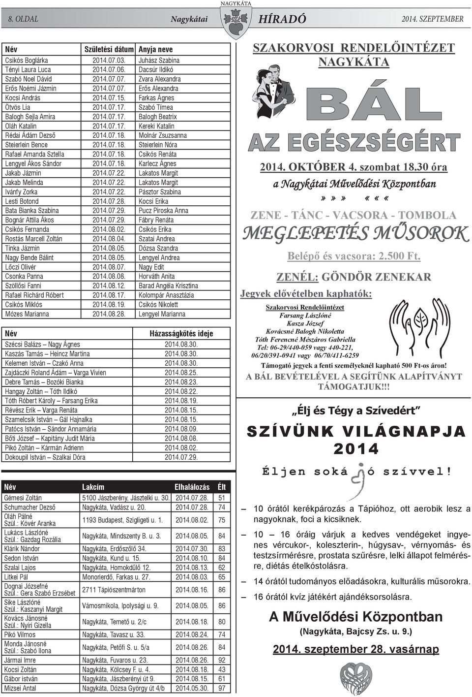 07.18. Molnár Zsuzsanna Steierlein Bence 2014.07.18. Steierlein Nóra Rafael Amanda Sztella 2014.07.18. Csikós Renáta Lengyel Ákos Sándor 2014.07.18. Karlecz Ágnes Jakab Jázmin 2014.07.22.