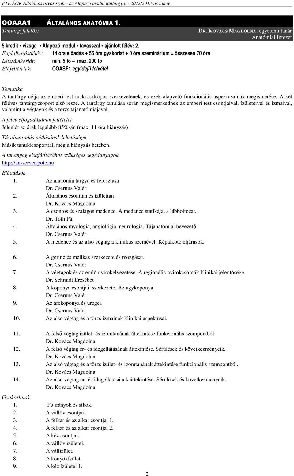 Az Alapozó modul tárgyai (kötelező tárgyak) - PDF Ingyenes letöltés