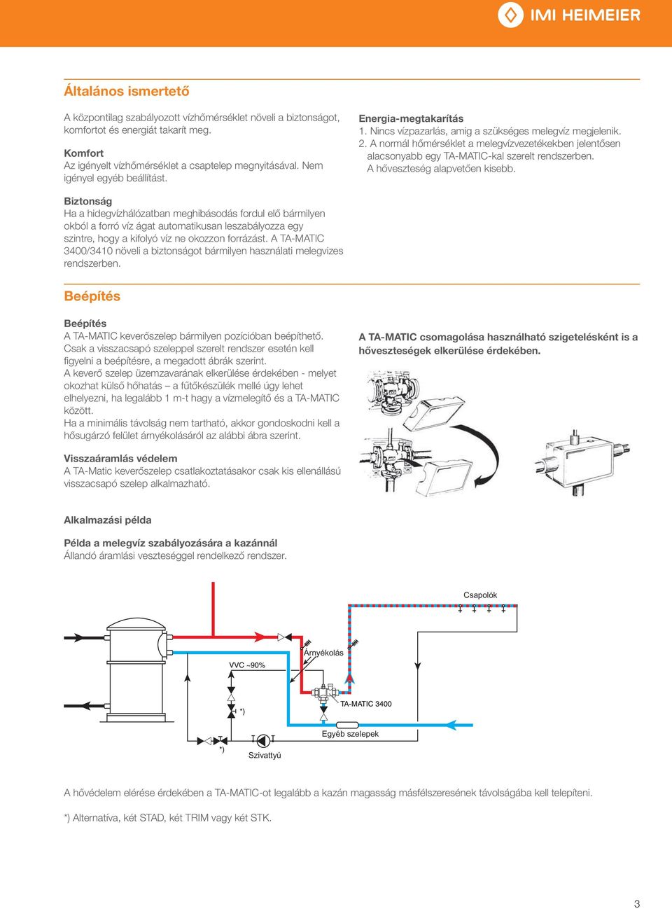 TA-MATIC. Keverő szelepek Termosztatikus keverőszelep használati melegvíz  rendszerekbe - PDF Ingyenes letöltés
