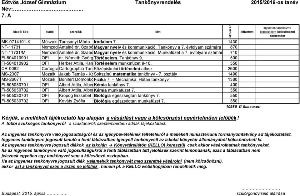 Németh György, Történelem. Borhegyi Péter Tankönyv 9. 500 FI-504010902 OFI Herber Attila, Kampós Történelem András munkafüzet 9-10.