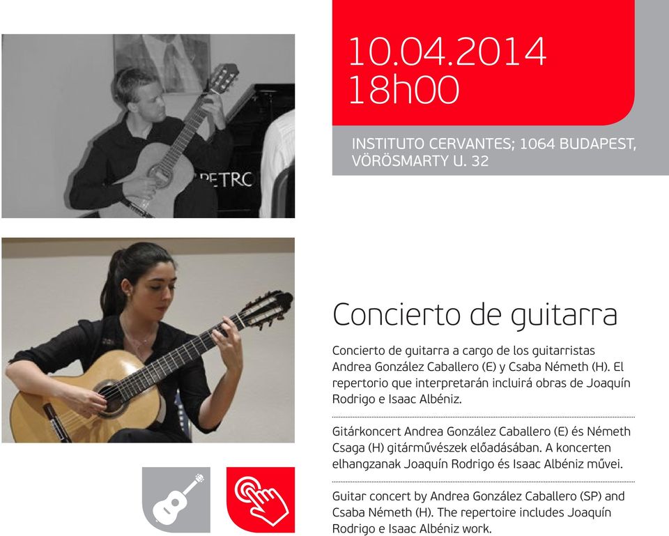 El repertorio que interpretarán incluirá obras de Joaquín Rodrigo e Isaac Albéniz.