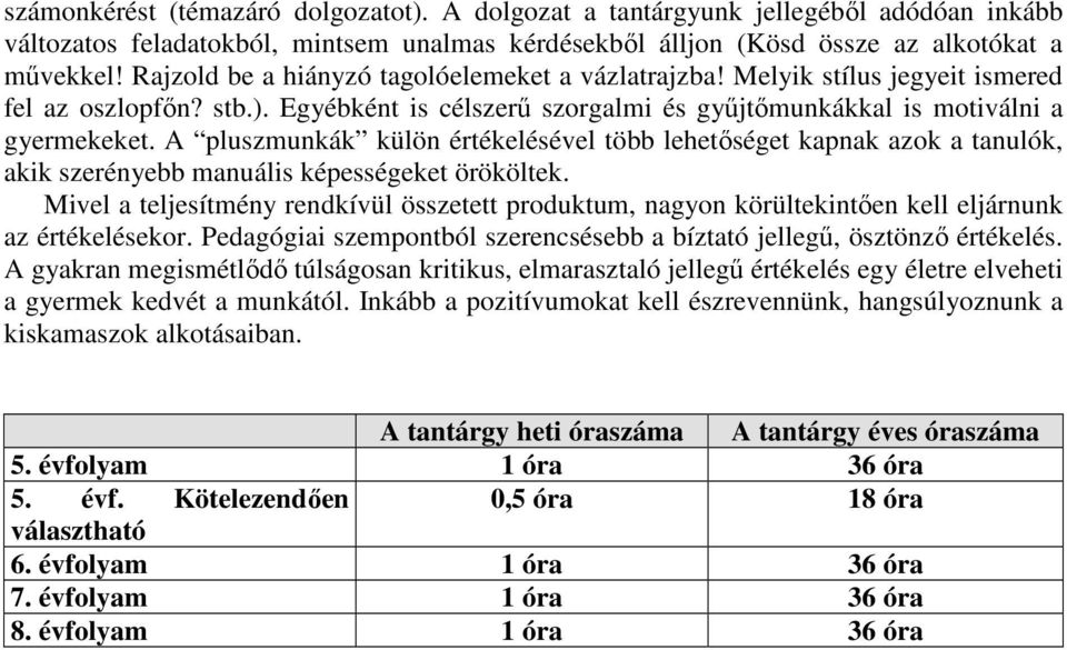 A pluszmunkák külön értékelésével több lehetőséget kapnak azok a tanulók, akik szerényebb manuális képességeket örököltek.