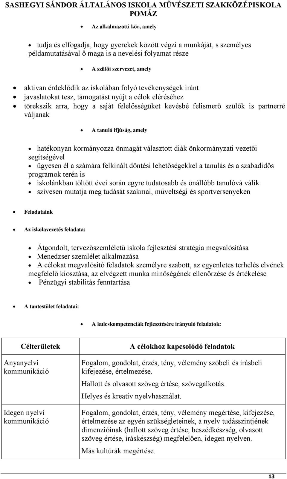 felelősségüket kevésbé felismerő szülők is partnerré váljanak A tanuló ifjúság, amely hatékonyan kormányozza önmagát választott diák önkormányzati vezetői segítségével ügyesen él a számára felkínált