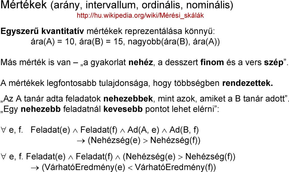 nehéz, a desszert finom és a vers szép. A mértékek legfontosabb tulajdonsága, hogy többségben rendezettek.