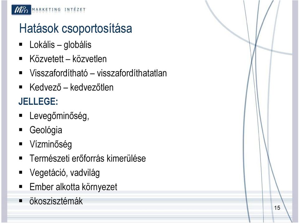 JELLEGE: Levegőminőség, Geológia Vízminőség Természeti