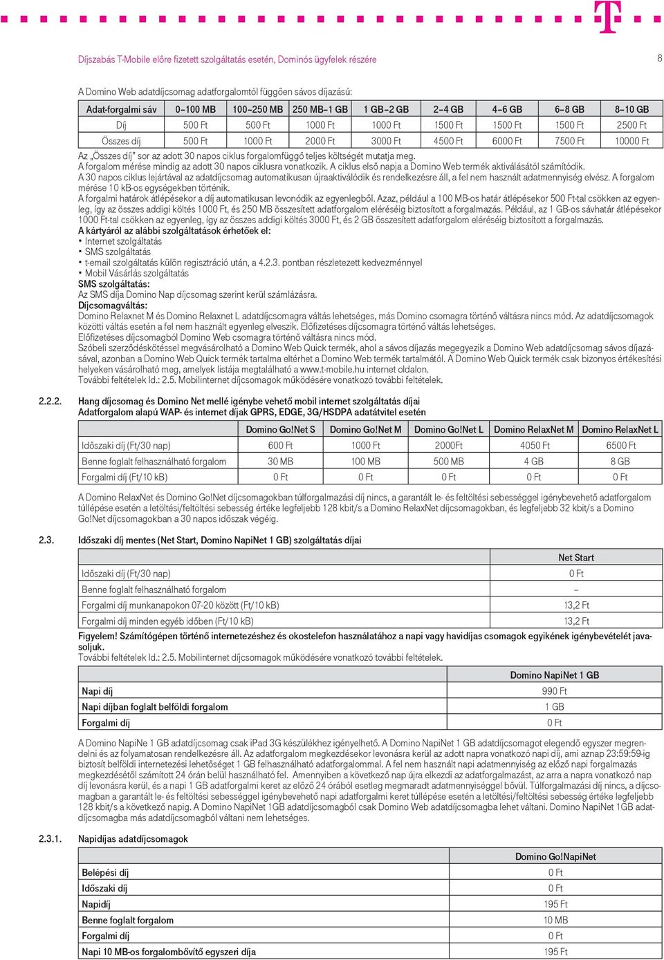 A forgalom mérése mindig az adott 30 napos ciklusra vonatkozik. A ciklus első napja a Domino Web termék aktiválásától számítódik.