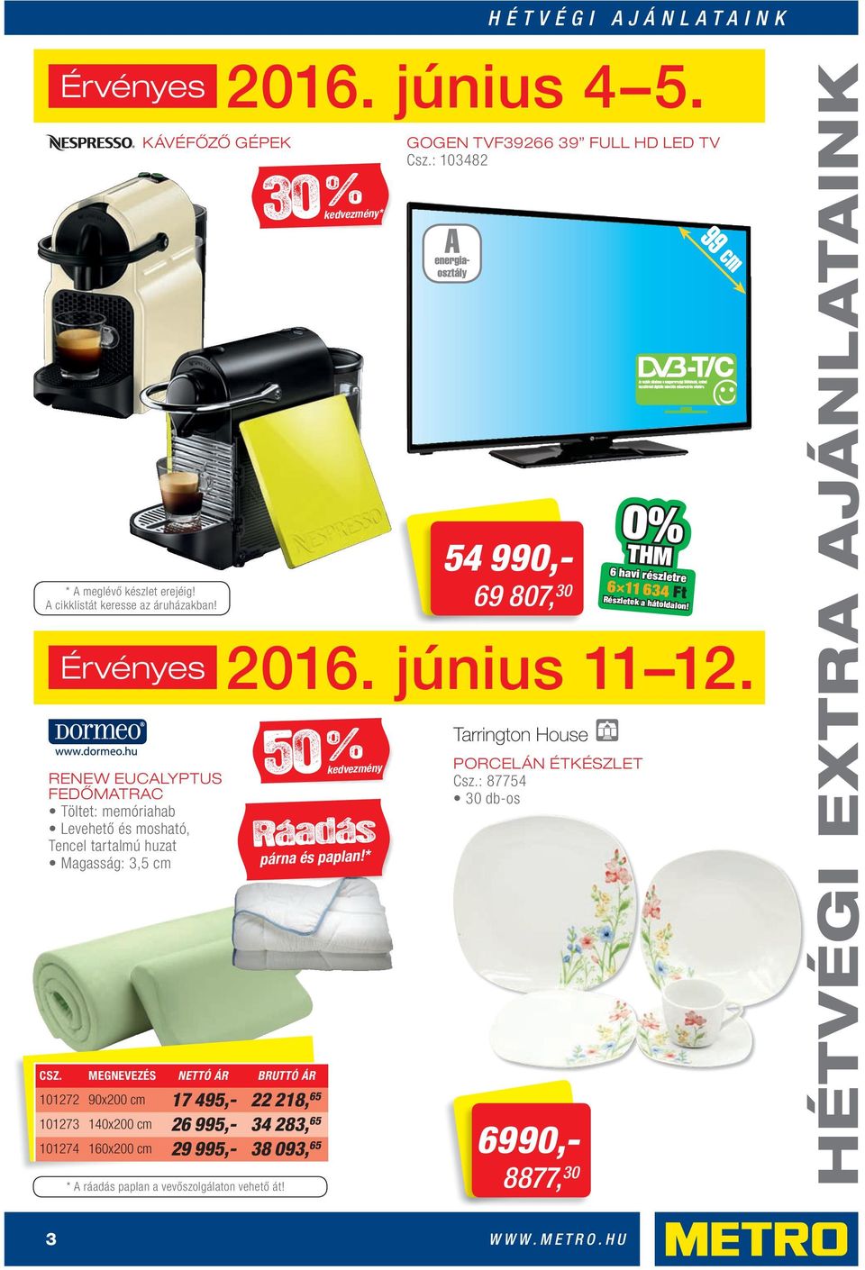 * GOGEN TVF39266 39 FULL HD LED TV Csz.: 103482 Érvényes 2016. június 11 12. CSZ.
