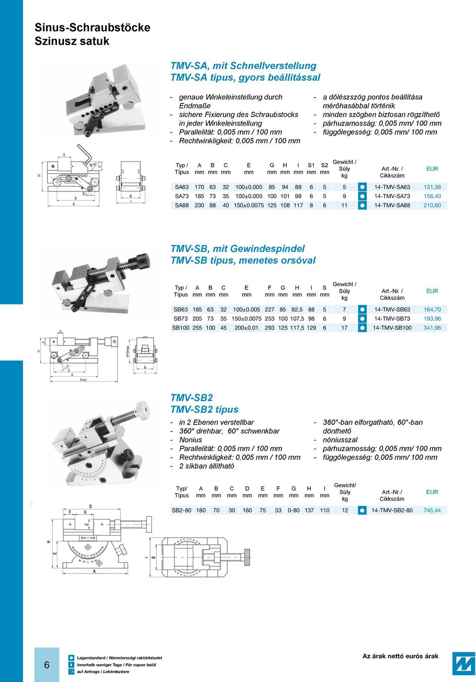 - függőlegesség: 0,005 / 100 E I S1 ewicht / S2 S63 170 63 32 100±0.005 85 94 88 6 5 5 14-TMV-S63 131,36 S73 185 73 35 100±0.005 100 101 98 6 5 9 14-TMV-S73 156,40 S88 230 88 40 150±0.