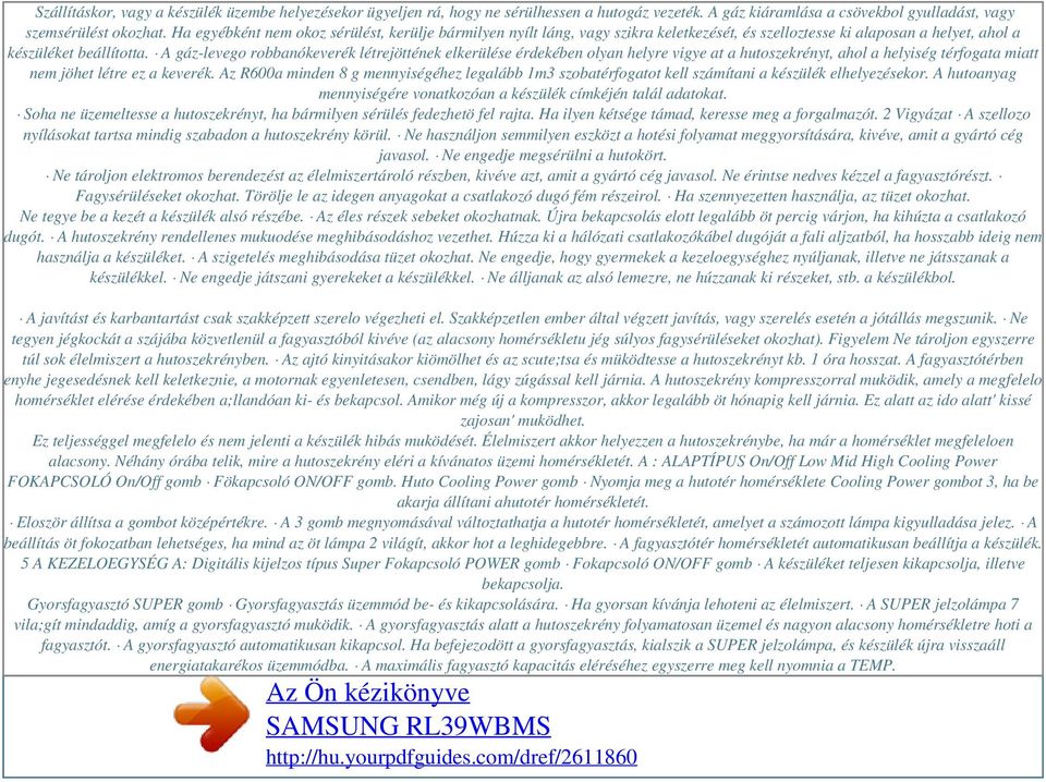 Az Ön kézikönyve SAMSUNG RL39WBMS - PDF Free Download