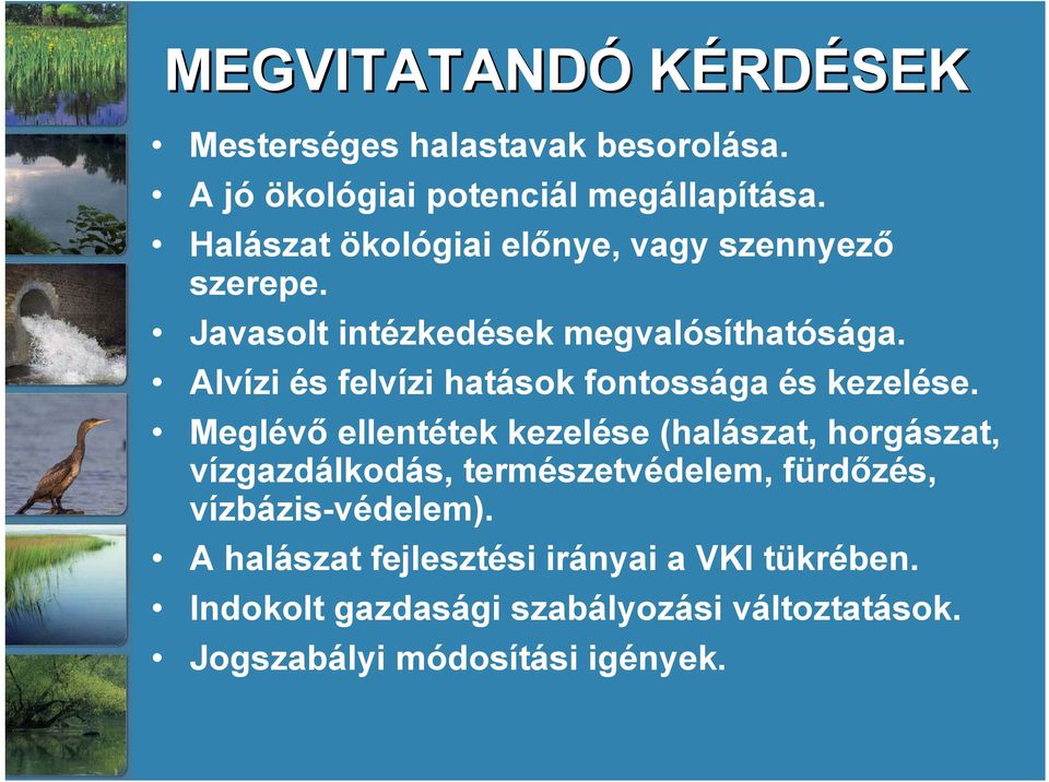 Alvízi és felvízi hatások fontossága és kezelése.