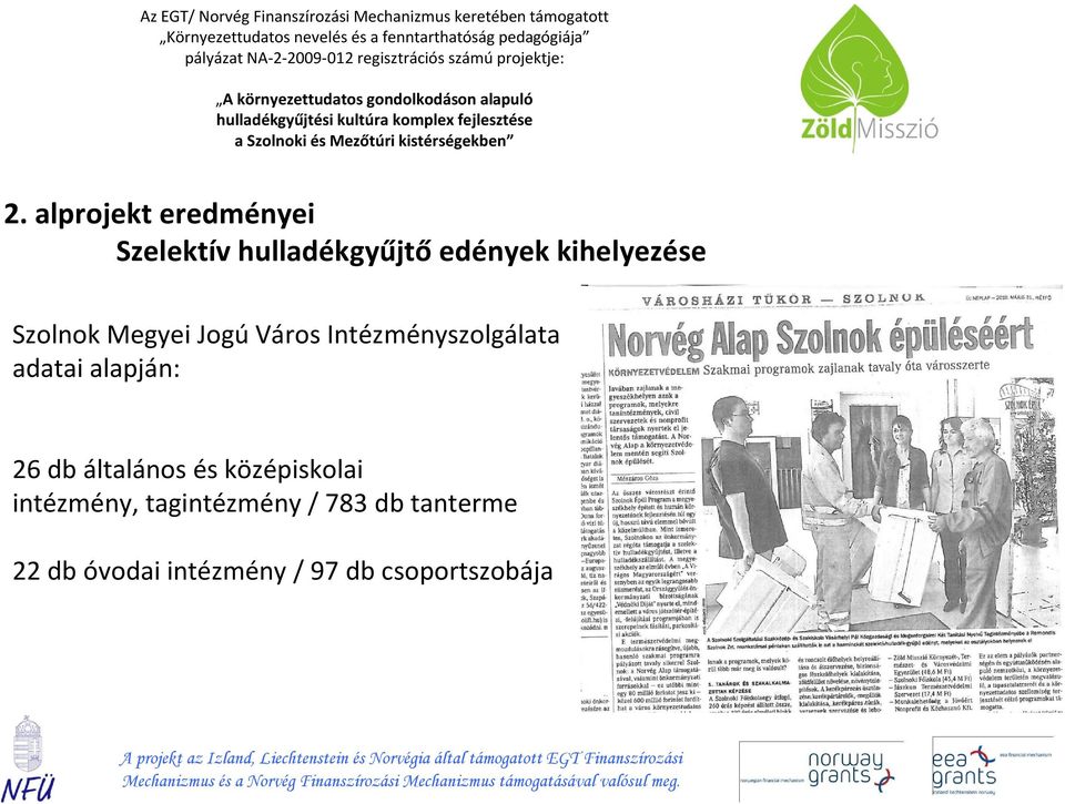 adatai alapján: 26 db általános és középiskolai intézmény,