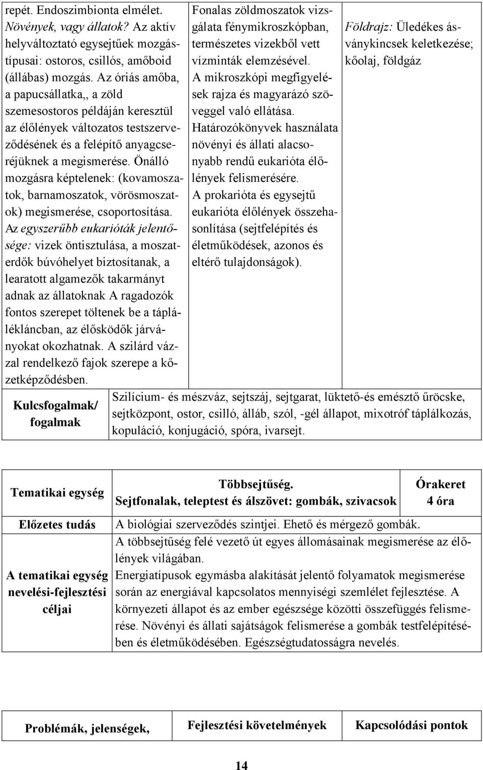 Önálló mozgásra képtelenek: (kovamoszatok, barnamoszatok, vörösmoszatok) megismerése, csoportosítása.