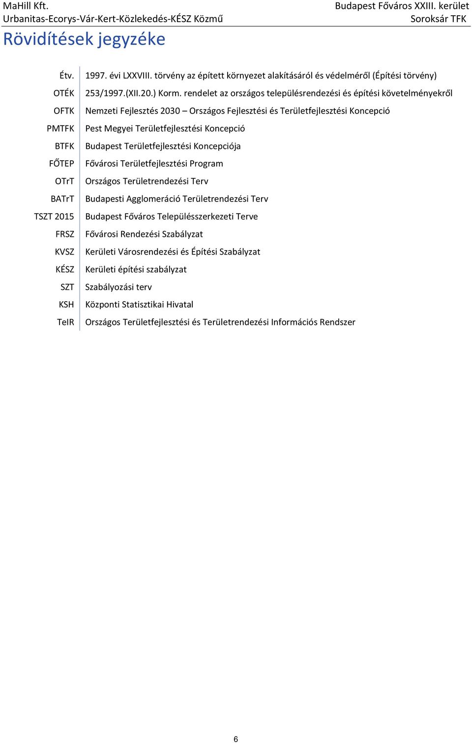 rendelet az országos településrendezési és építési követelményekről Nemzeti Fejlesztés 2030 Országos Fejlesztési és Területfejlesztési Koncepció Pest Megyei Területfejlesztési Koncepció Budapest