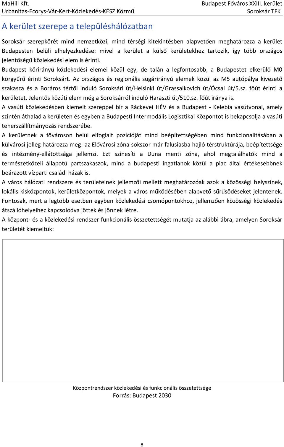 Budapest körirányú közlekedési elemei közül egy, de talán a legfontosabb, a Budapestet elkerülő M0 körgyűrű érinti Soroksárt.