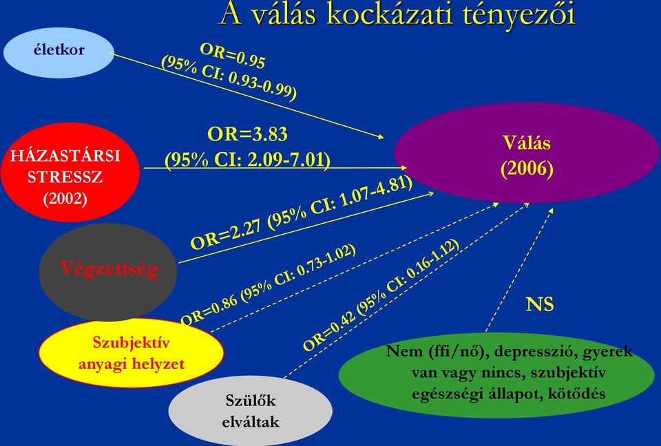 1) Válás (26) Végzettség NS Szubjektív anyagi helyzet