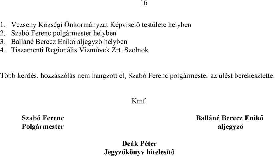 Tiszamenti Regionális Vízművek Zrt.