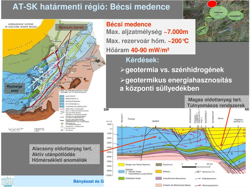 szénhidrogének geotermikus energiahasznosítás a központi süllyedékben Magas oldottanyag tart.