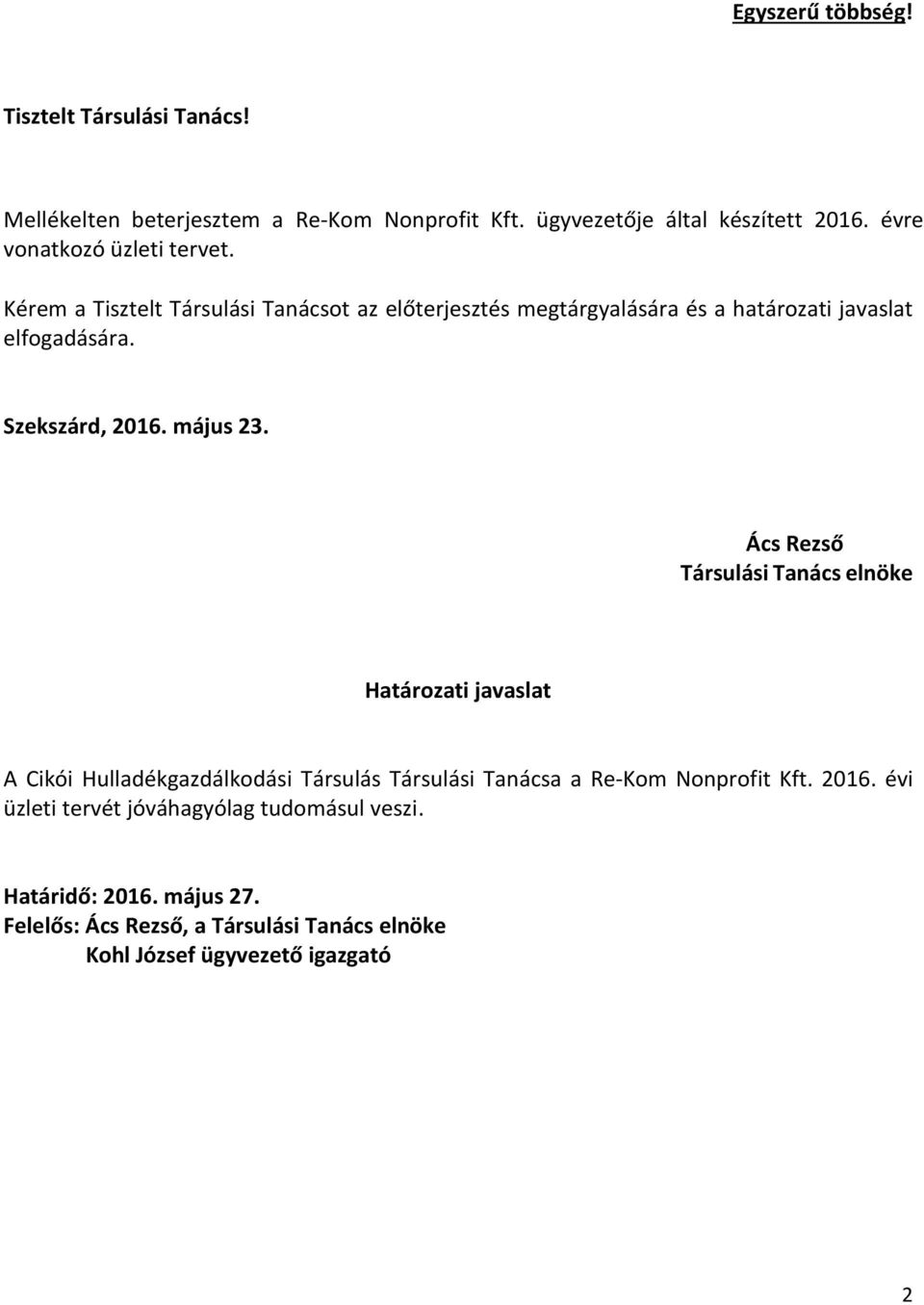 Szekszárd, 2016. május 23.
