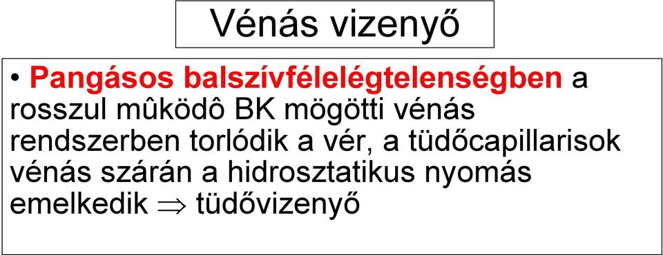 mögötti vénás rendszerben torlódik a vér, a