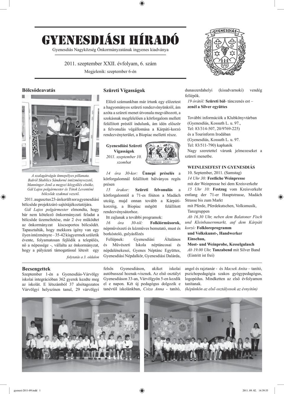 Gyenesdiás Nagyközség Önkormányzatának ingyenes kiadványa. Szüreti  Vígasságok - PDF Free Download