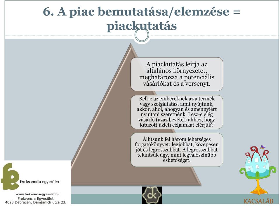 Kell-e az embereknek az a termék vagy szolgáltatás, amit nyújtunk, akkor, ahol, ahogyan és amennyiért nyújtani szeretnénk.