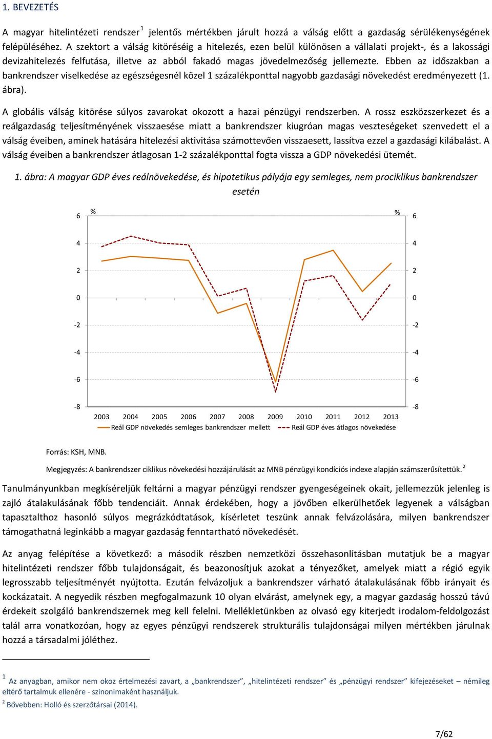 Ebben az időszakban a bankrendszer viselkedése az egészségesnél közel 1 százalékponttal nagyobb gazdasági növekedést eredményezett (1. ábra).