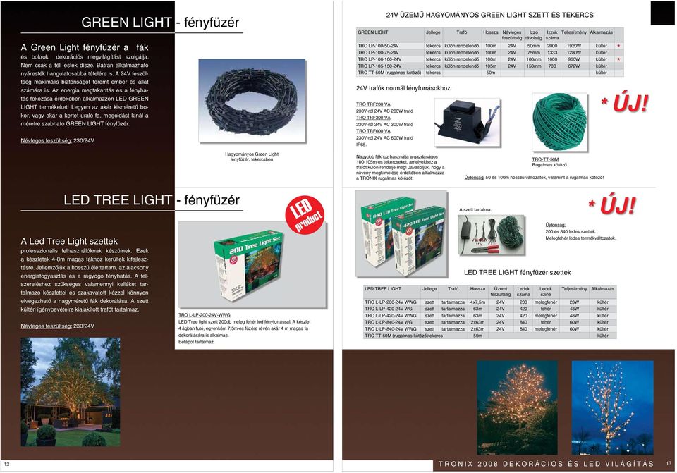 Az energia megtakarítás és a fényhatás fokozása érdekében alkalmazzon LED GREEN kor, vagy akár a kertet uraló fa, megoldást kínál a méretre szabható GREEN LIGHT fényfüzér.