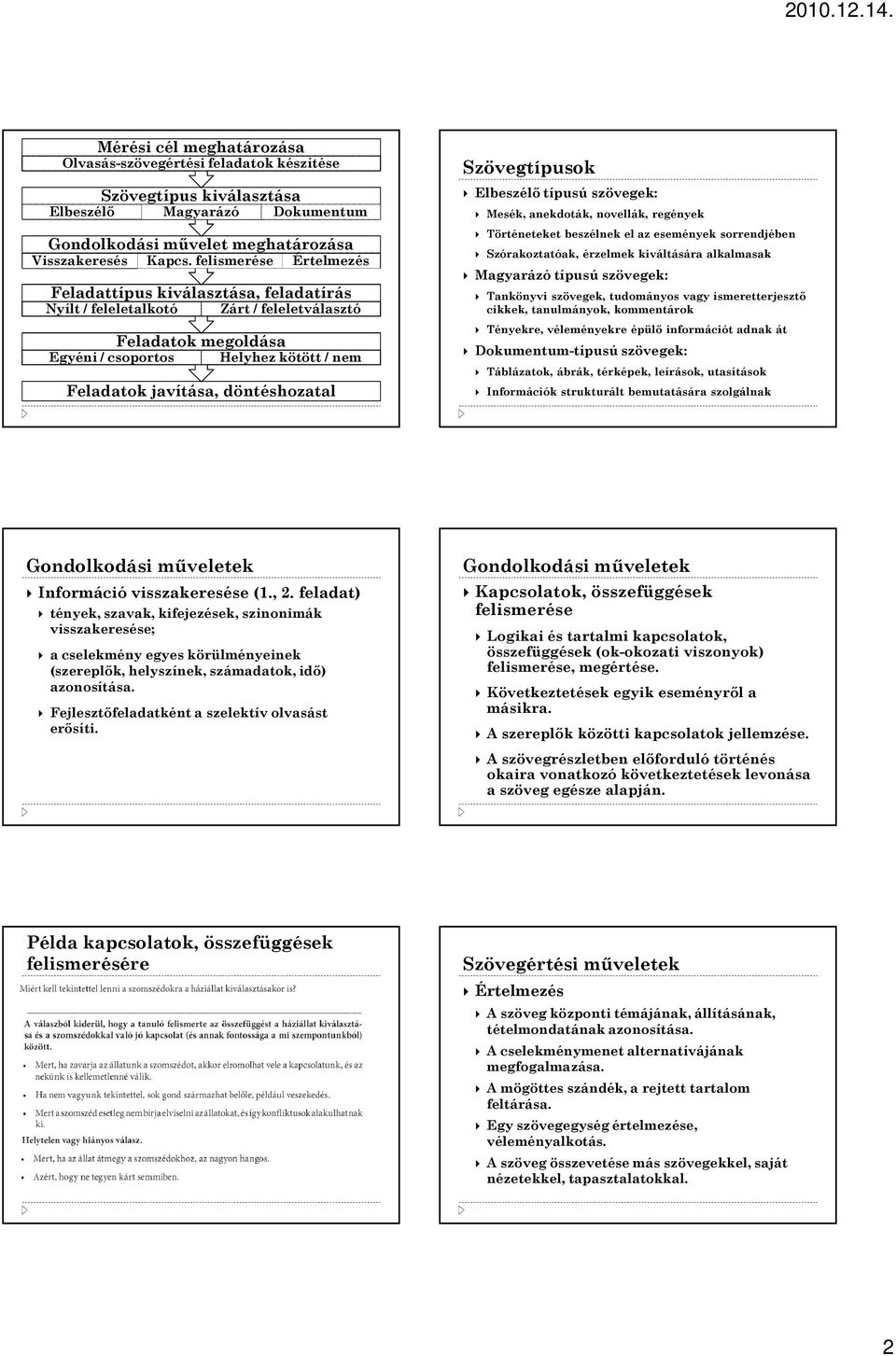 döntéshozatal Szövegtípusok Elbeszélı típusú szövegek: Mesék, anekdoták, novellák, regények Történeteket beszélnek el az események sorrendjében Szórakoztatóak, érzelmek kiváltására alkalmasak