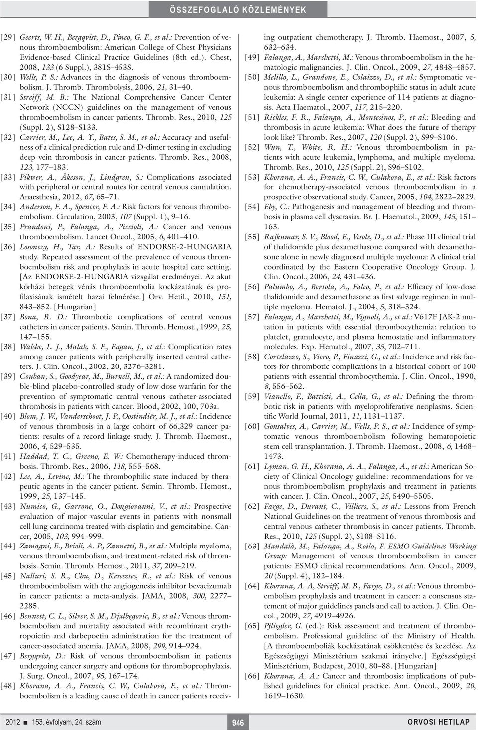 : The National Comprehensive Cancer Center Network (NCCN) guidelines on the management of venous thromboembolism in cancer patients. Thromb. Res., 2010, 125 (Suppl. 2), S128 S133. [32] Carrier, M.