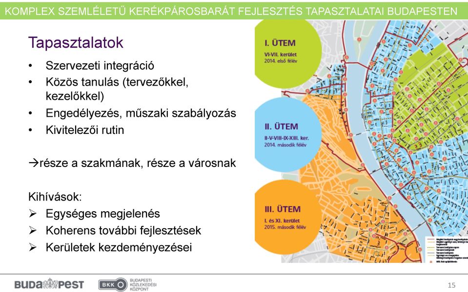 része a szakmának, része a városnak Kihívások: Egységes