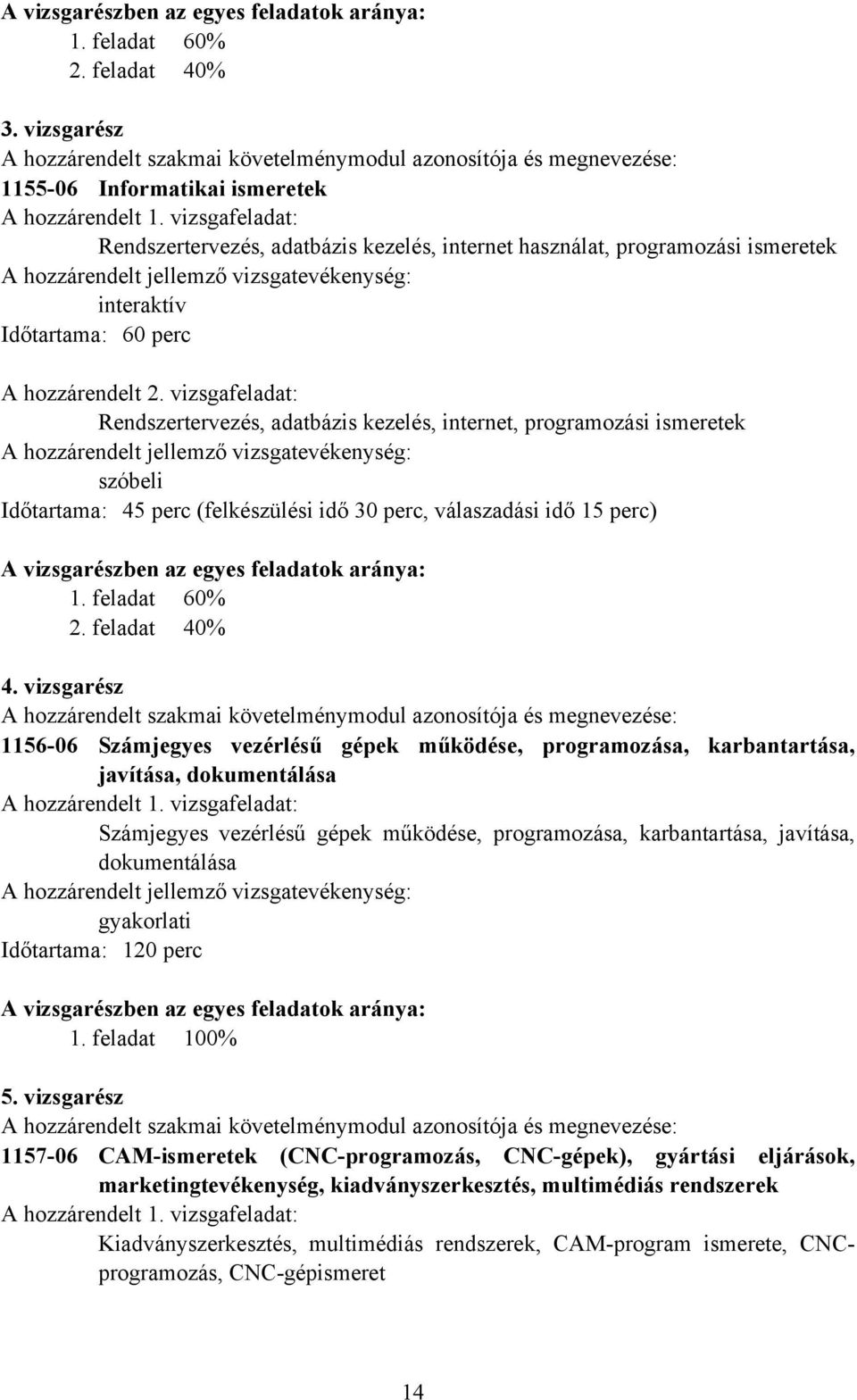 vizsgafeladat: Rendszertervezés, adatbázis kezelés, internet használat, programozási ismeretek interaktív Időtartama: 60 perc A hozzárendelt 2.