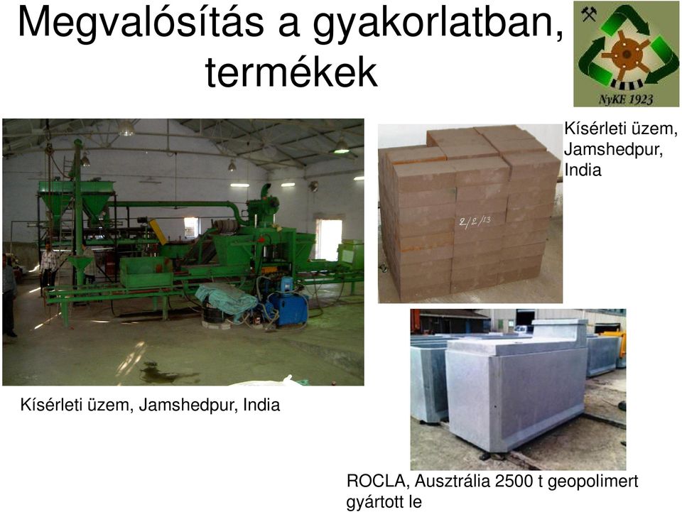 ROCLA, Ausztrália 2500 t geopolimert