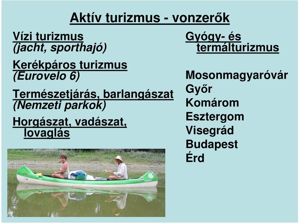 (Nemzeti parkok) Horgászat, vadászat, lovaglás Gyógy- és