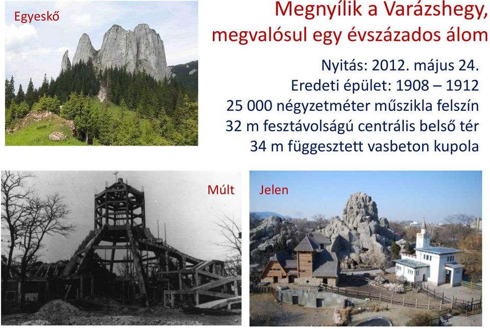 Eredeti épület: 1908 1912 25 000 négyzetméter műszikla