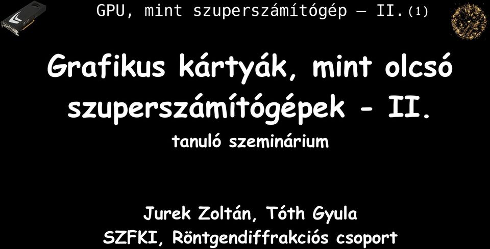 szuperszámítógépek - II.