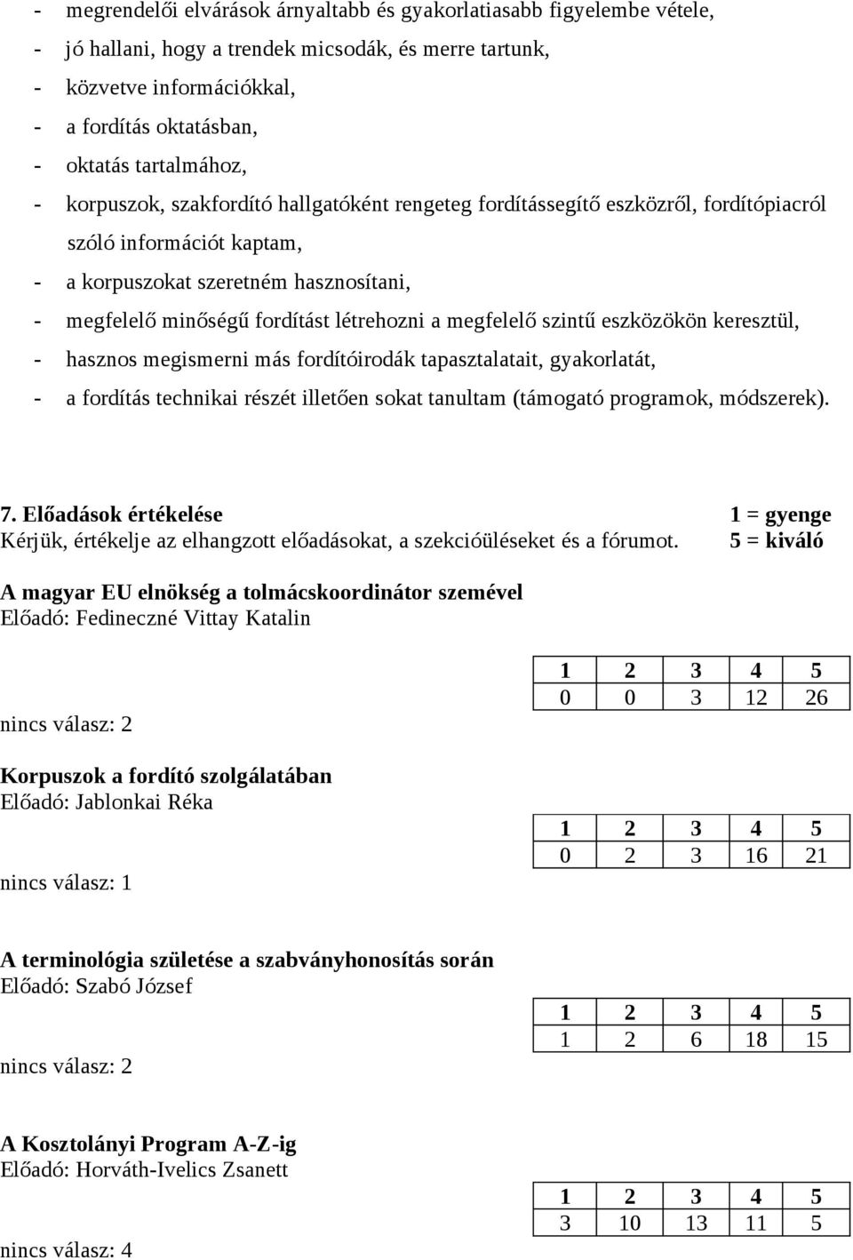 létrehozni a megfelelő szintű eszközökön keresztül, - hasznos megismerni más fordítóirodák tapasztalatait, gyakorlatát, - a fordítás technikai részét illetően sokat tanultam (támogató programok,
