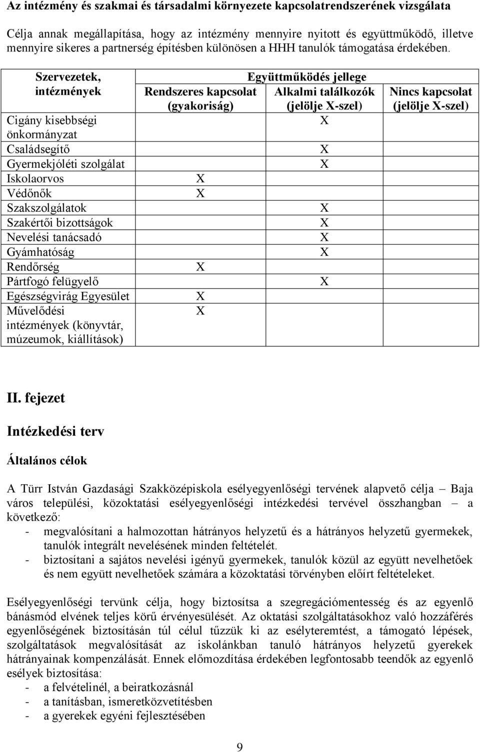 Szervezetek, intézmények Cigány kisebbségi önkormányzat Családsegítő Gyermekjóléti szolgálat Iskolaorvos Védőnők Szakszolgálatok Szakértői bizottságok Nevelési tanácsadó Gyámhatóság Rendőrség