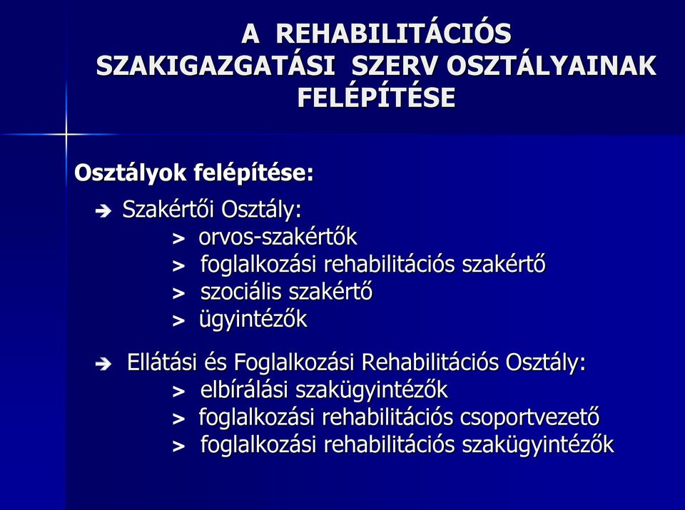 szakértő > ügyintézők Ellátási és Foglalkozási Rehabilitációs Osztály: > elbírálási