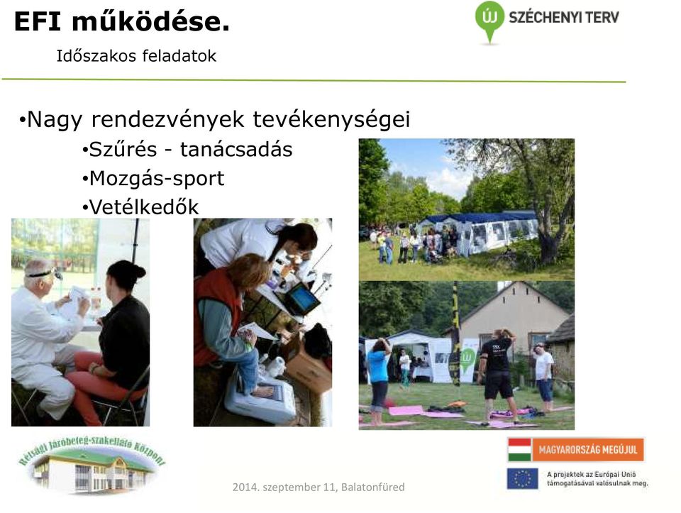 rendezvények tevékenységei