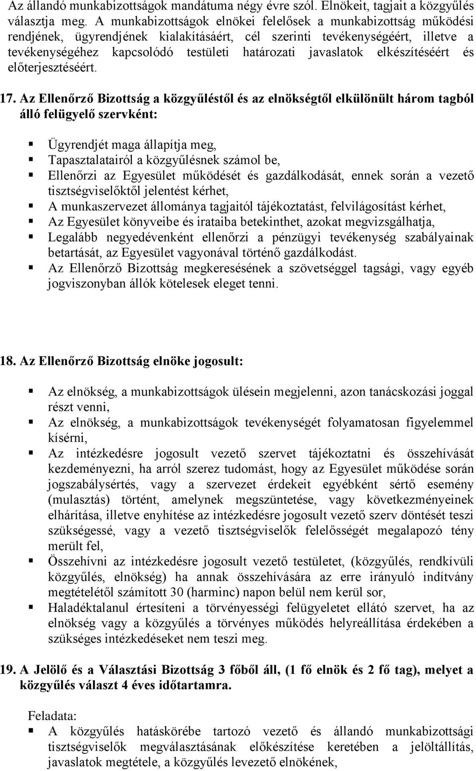 javaslatok elkészítéséért és előterjesztéséért. 17.