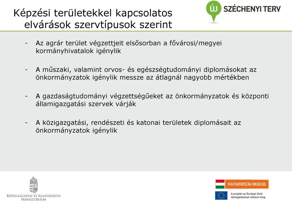 önkormányzatok igénylik messze az átlagnál nagyobb mértékben - A gazdaságtudományi végzettségűeket az önkormányzatok