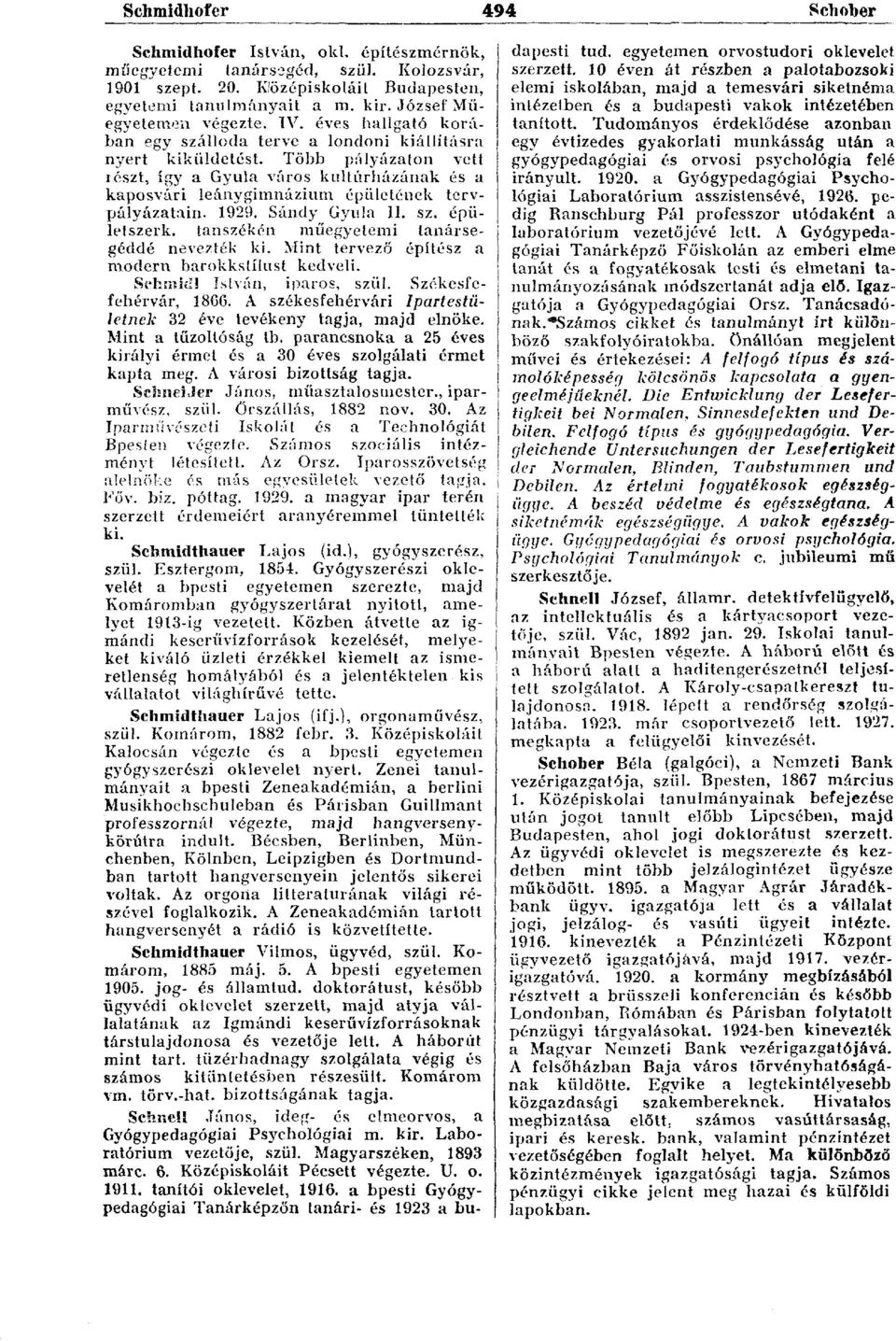 Több pályázaton vett részt, így a Gyula város kultúrházának és a kaposvári leánygimnázium épületének tervpályázatain. 1929. Sándy Gyula II. sz. épület szerk.