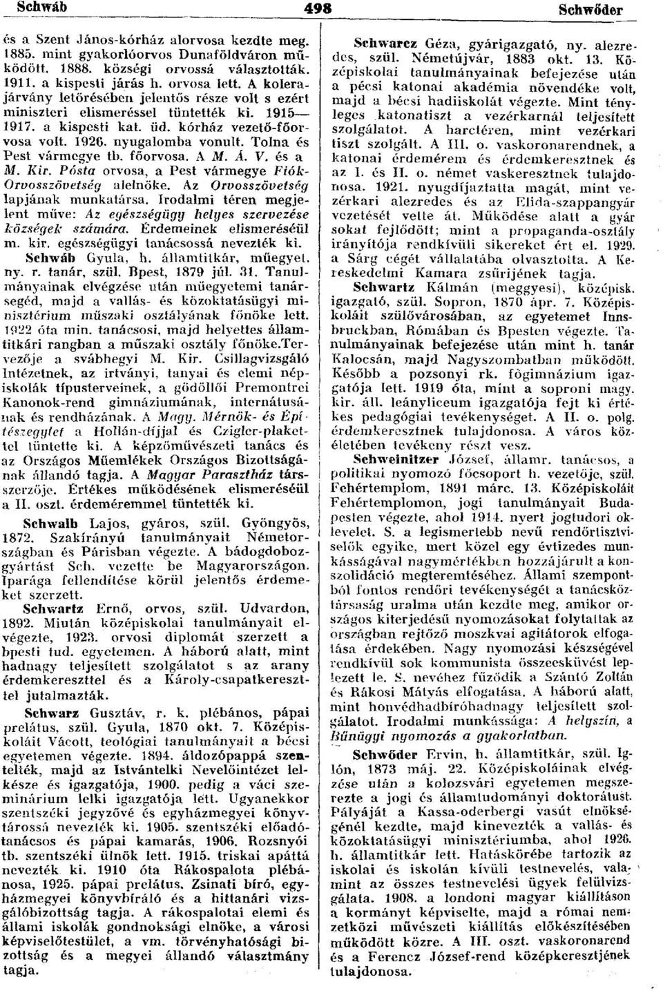 Tolna és Pest vármegye tb, főorvosa. A M. Á. V. és a M. Kir. Posta orvosa, a Pest vármegye Fiók- Orvosszövetség alelnöke. Az Orvosszövetség lapjának munkatársa.