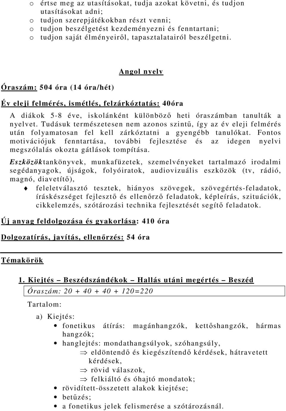 Tudásuk természetesen nem azonos szintű, így az év eleji felmérés után folyamatosan fel kell zárkóztatni a gyengébb tanulókat.